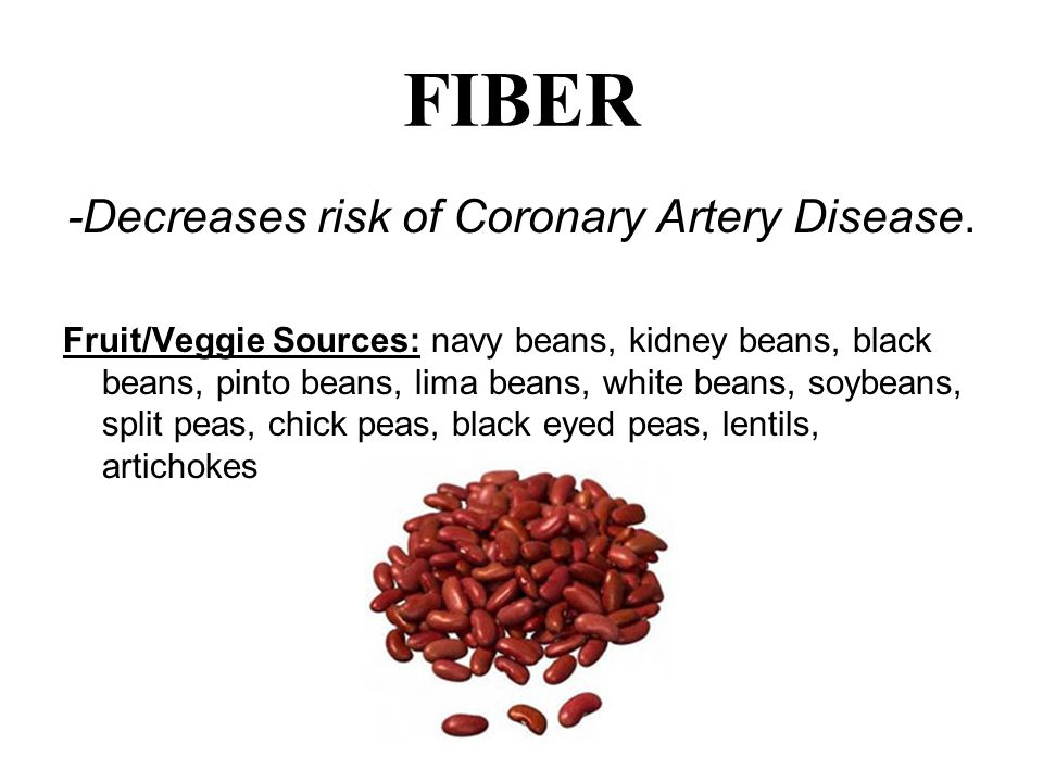 FIBER -Decreases risk of Coronary Artery Disease.