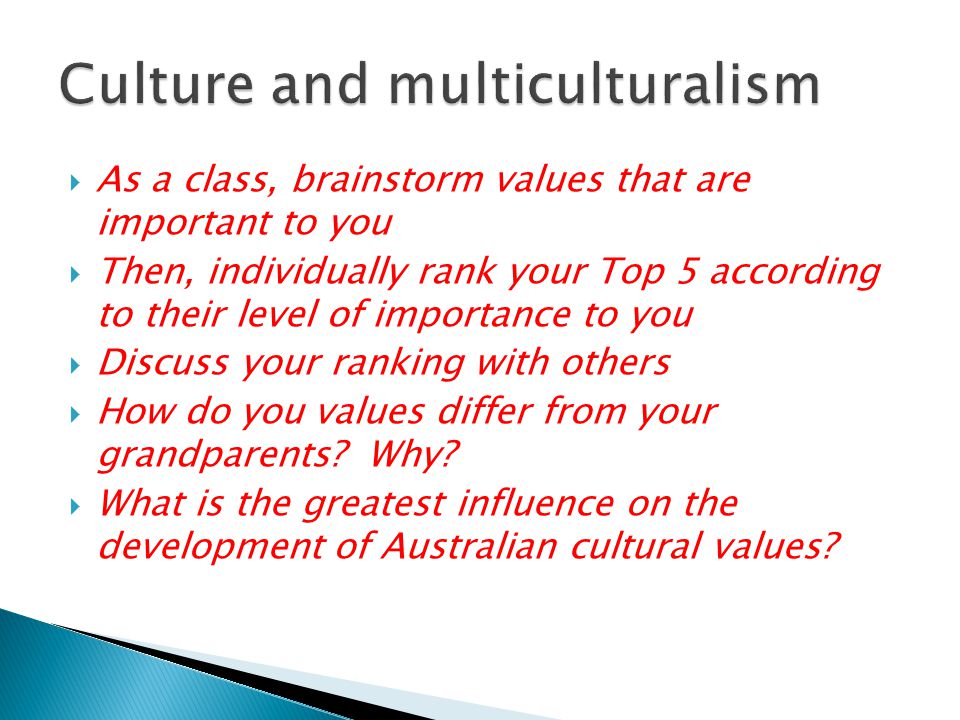 3 Area of Study 2 Australian Cultural Communities “The content and meaning of culture multiculturalism” - ppt