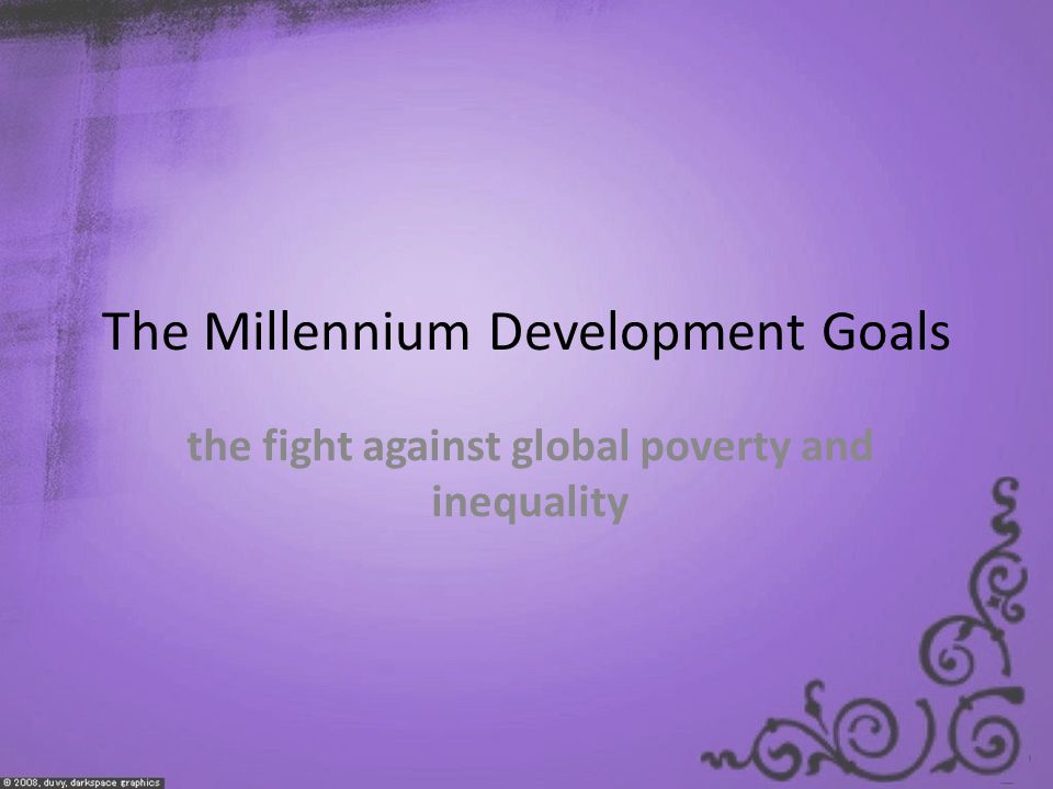 The Millennium Development Goals the fight against global poverty and inequality