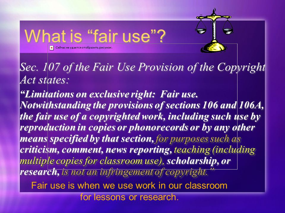 What is fair use . Sec.
