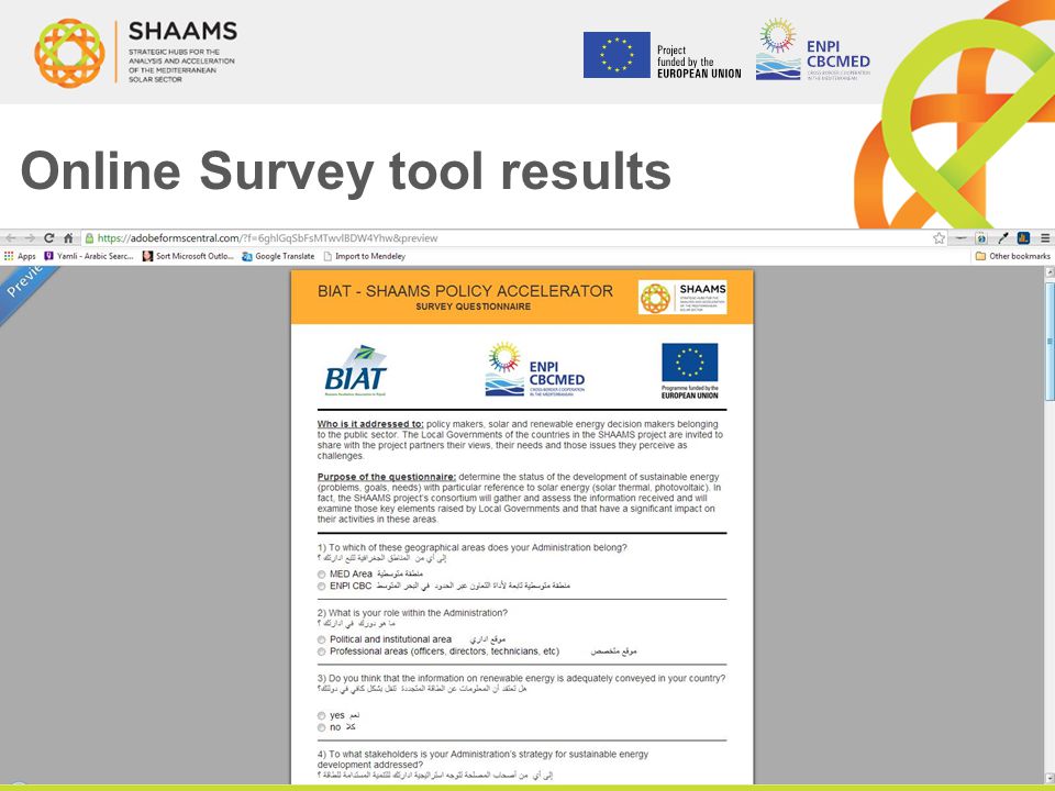 Online Survey tool results
