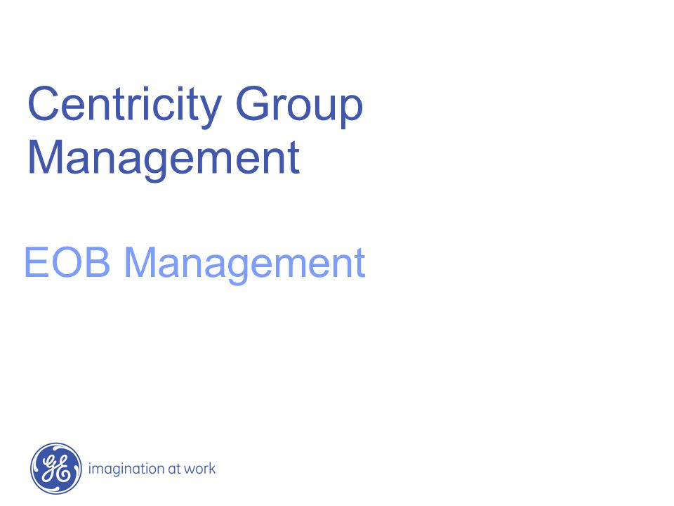 Centricity Group Management EOB Management