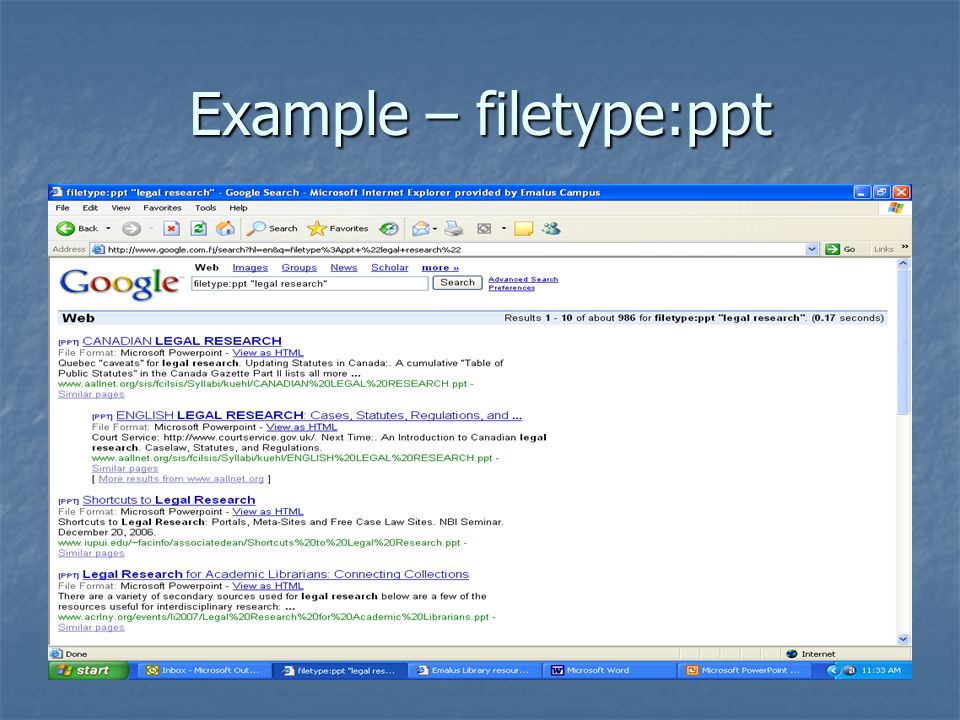 Example – filetype:ppt