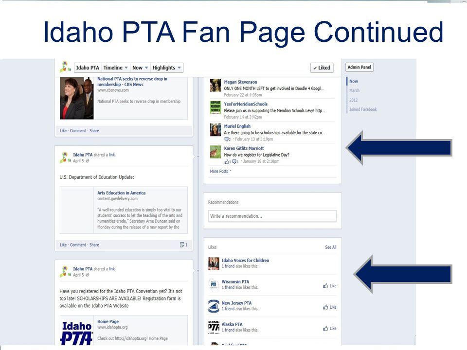 Idaho PTA Fan Page Continued
