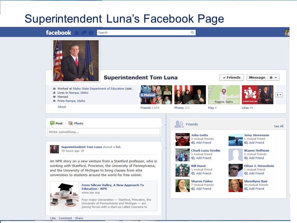 Superintendent Luna’s Facebook Page