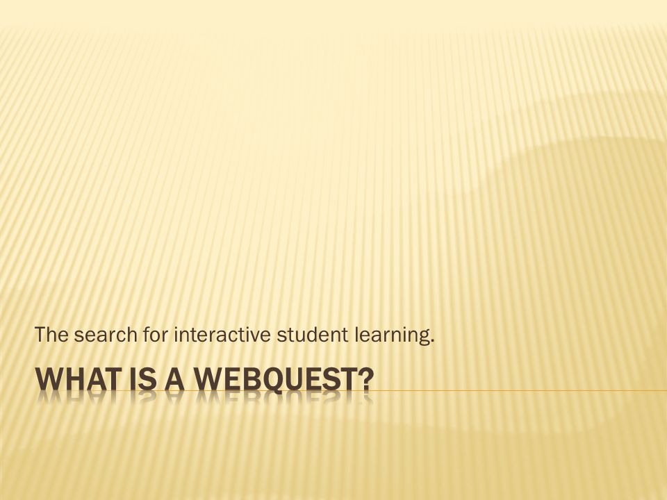 The search for interactive student learning.