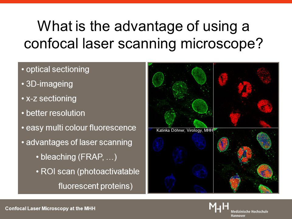 Confocal Laser Microscopy at the MHH. Laser Microscopy Facility Zentrale  Forschungseinrichtung Lasermikroskopie Location: Building I4, Level 01  Contact: - ppt download