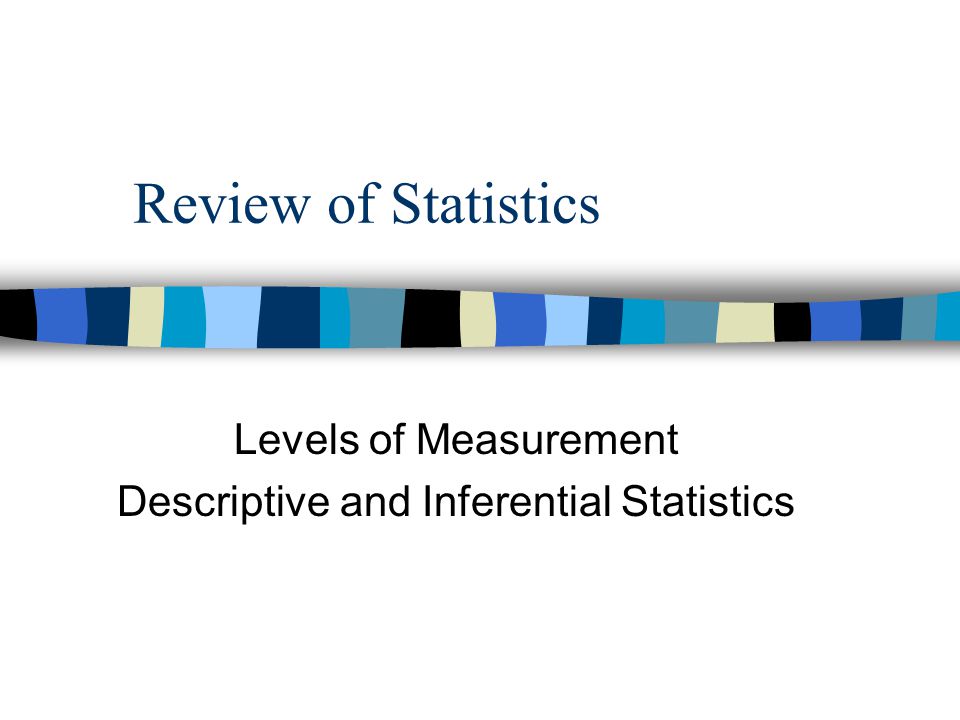 Review of Statistics Levels of Measurement Descriptive and Inferential Statistics