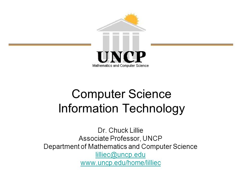 Computer Science Information Technology Dr.