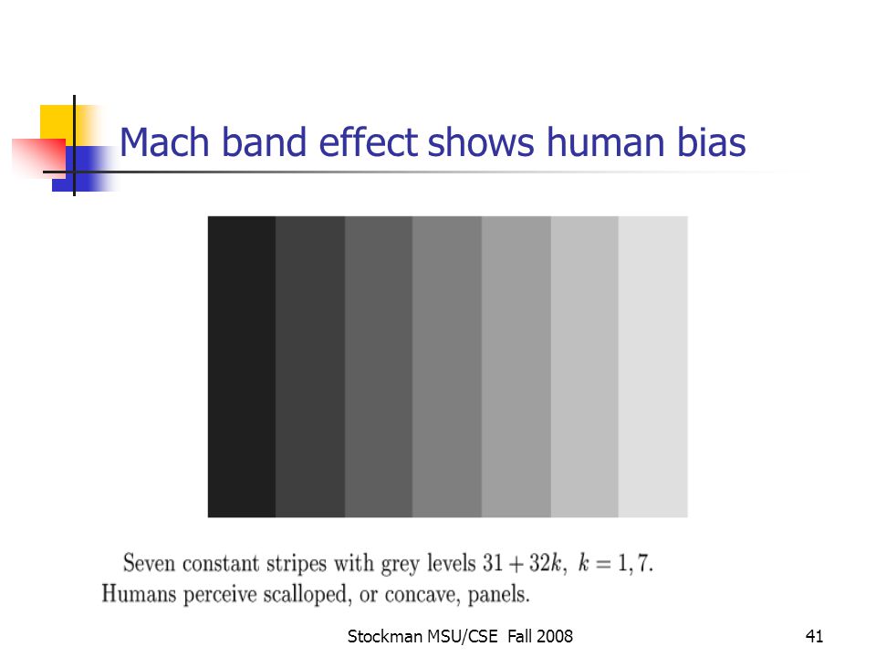 Stockman MSU/CSE Fall Mach band effect shows human bias