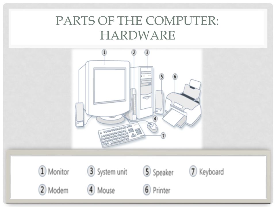 PARTS OF THE COMPUTER: HARDWARE