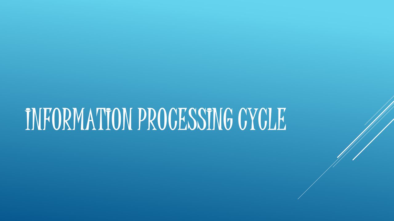 INFORMATION PROCESSING CYCLE
