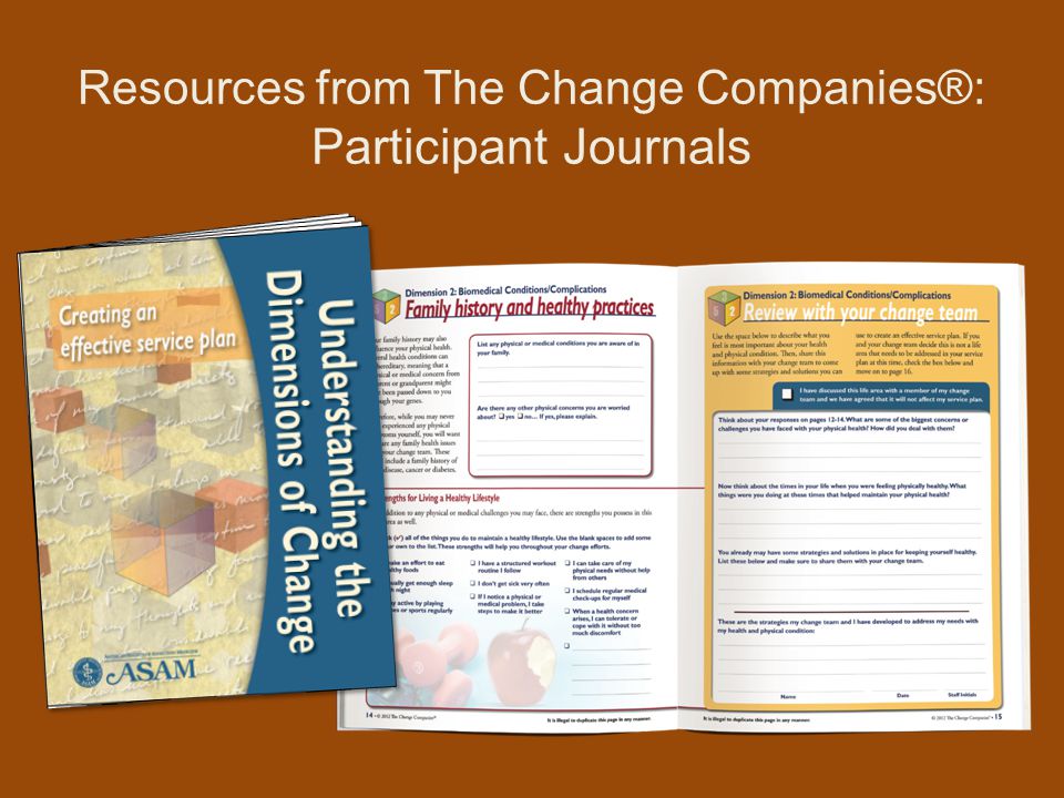 Resources from The Change Companies®: Participant Journals