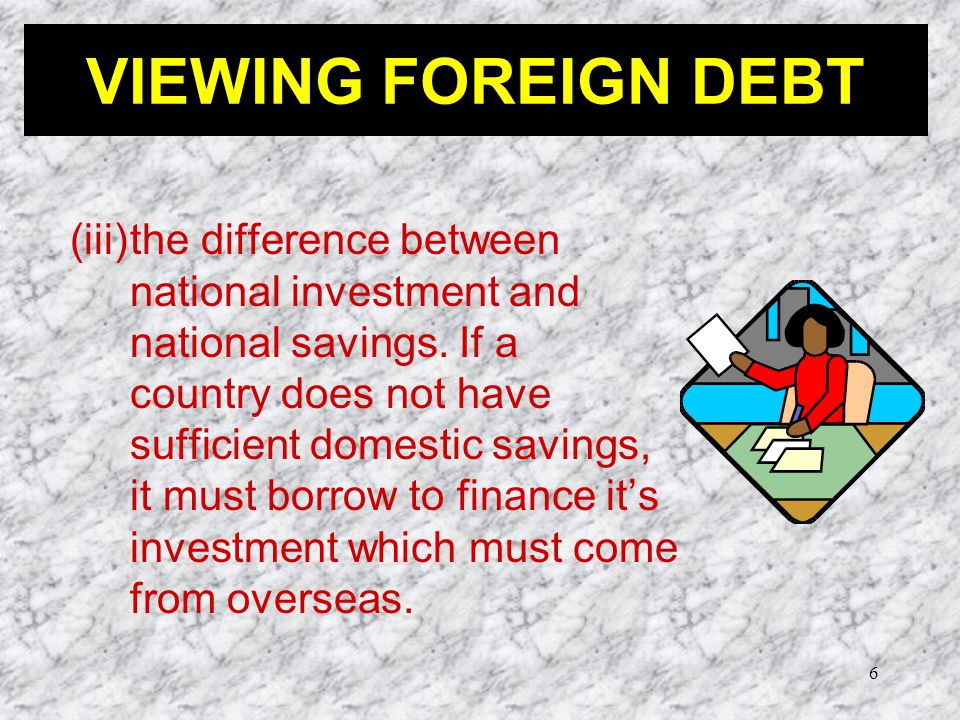 6 (iii)the difference between national investment and national savings.