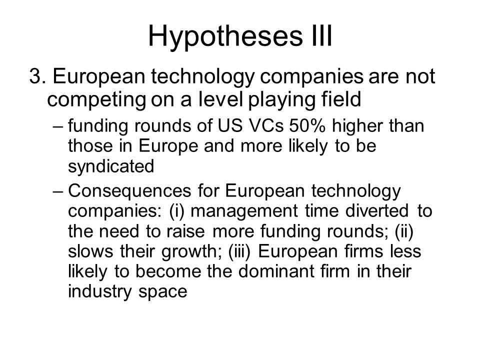 Hypotheses III 3.