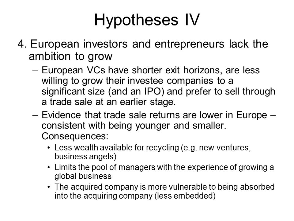 Hypotheses IV 4.