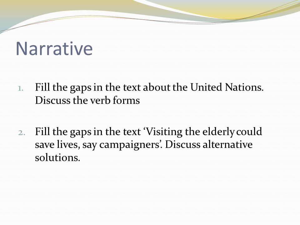 1. Fill the gaps in the text about the United Nations.