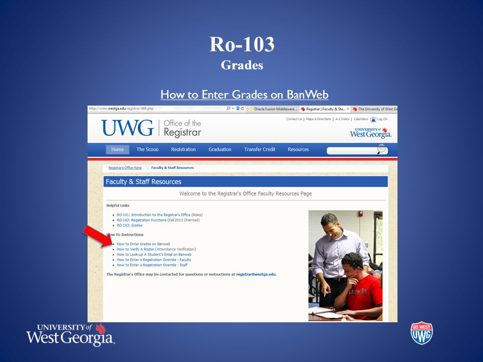 Ro-103 Grades How to Enter Grades on BanWeb