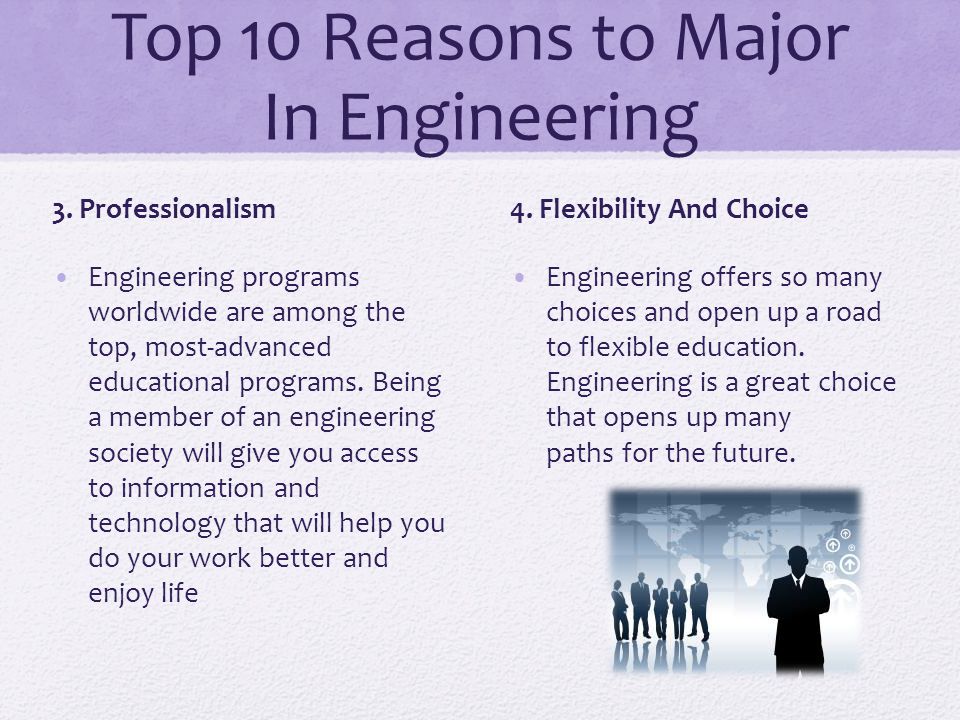 Top 10 Reasons to Major In Engineering 3.