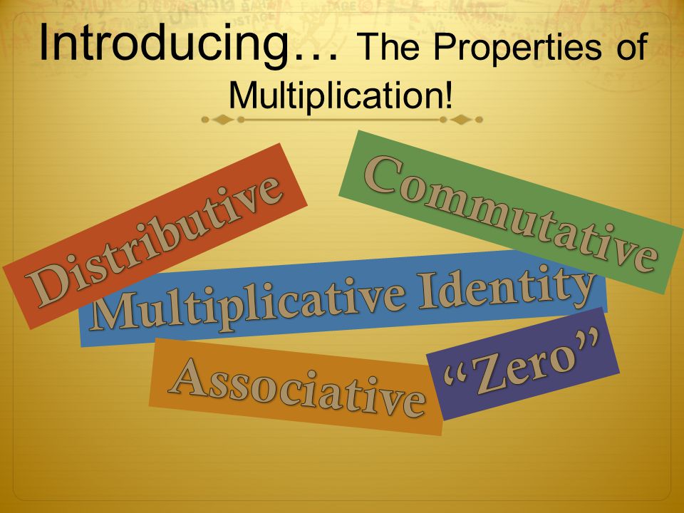 Introducing… The Properties of Multiplication!