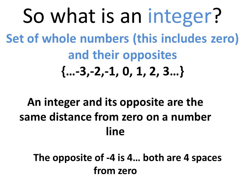 What is an integer