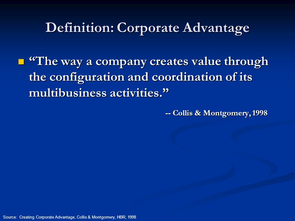 creating corporate advantage