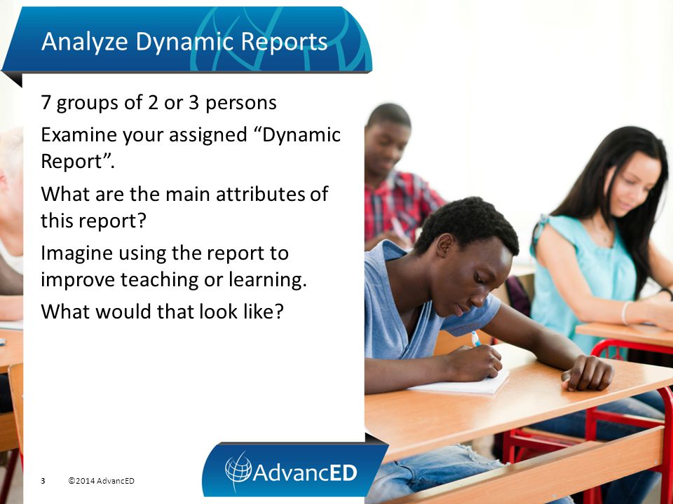 7 groups of 2 or 3 persons Examine your assigned Dynamic Report .