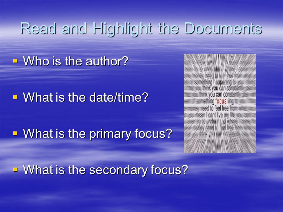 Read and Highlight the Documents  Who is the author.