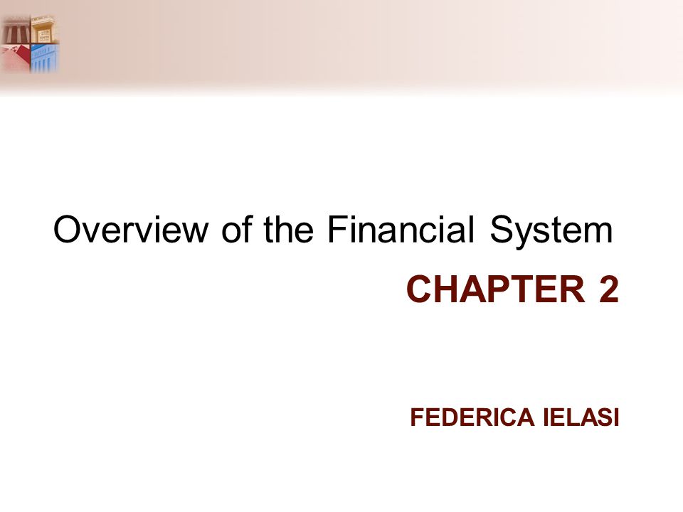 CHAPTER 2 FEDERICA IELASI Overview of the Financial System