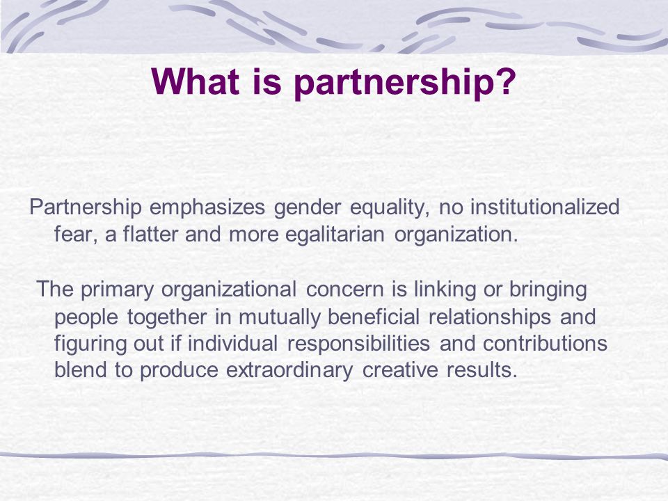 What is partnership.