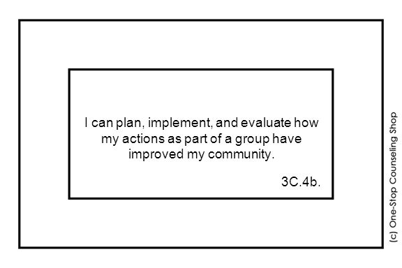 I can plan, implement, and evaluate how my actions as part of a group have improved my community.