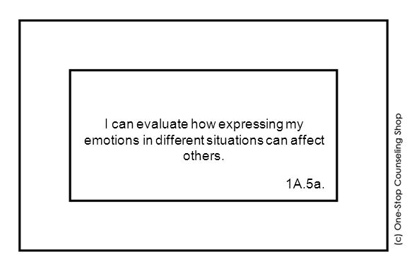 I can evaluate how expressing my emotions in different situations can affect others. 1A.5a.