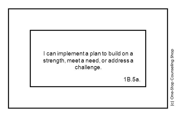 I can implement a plan to build on a strength, meet a need, or address a challenge. 1B.5a.