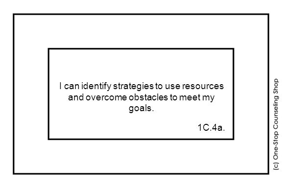 I can identify strategies to use resources and overcome obstacles to meet my goals. 1C.4a.