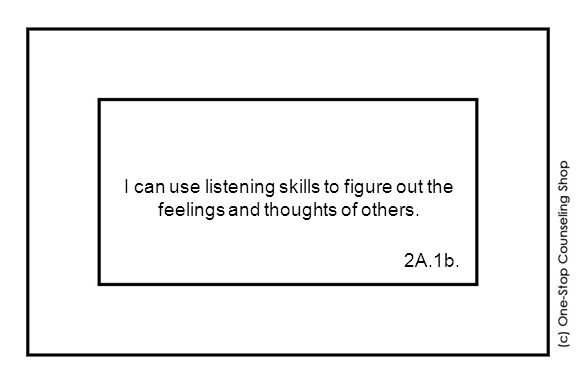 I can use listening skills to figure out the feelings and thoughts of others. 2A.1b.