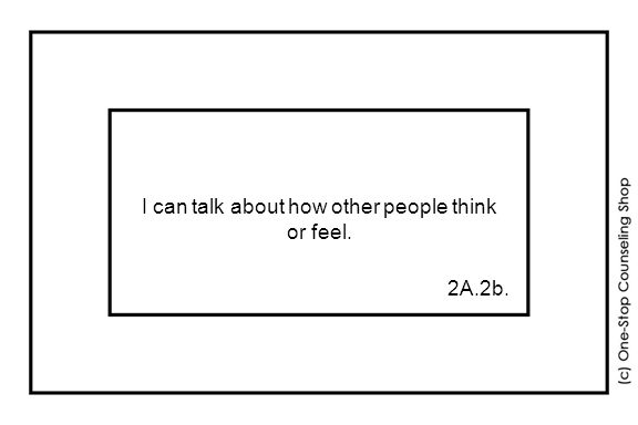 I can talk about how other people think or feel. 2A.2b.