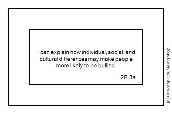 I can explain how individual, social, and cultural differences may make people more likely to be bullied.