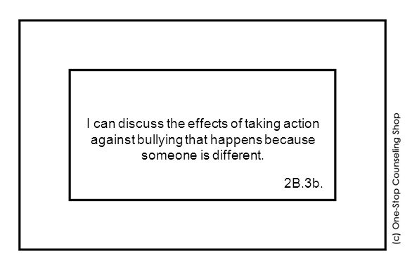 I can discuss the effects of taking action against bullying that happens because someone is different.