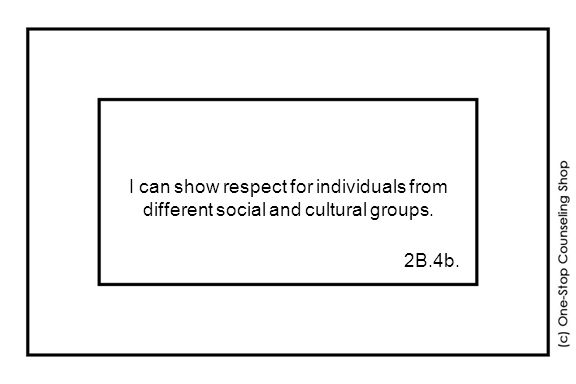 I can show respect for individuals from different social and cultural groups. 2B.4b.