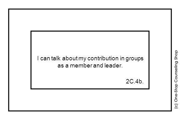I can talk about my contribution in groups as a member and leader. 2C.4b.