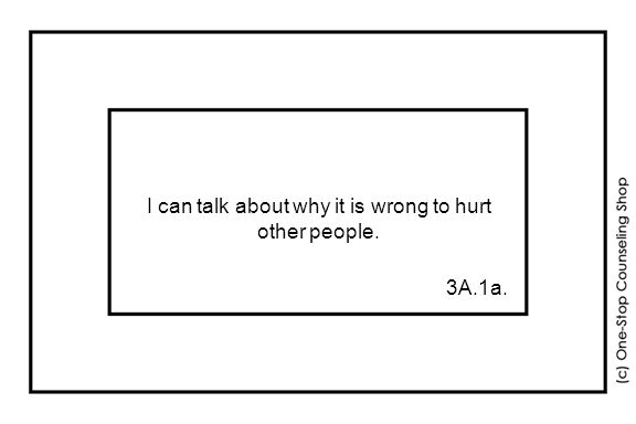 I can talk about why it is wrong to hurt other people. 3A.1a.