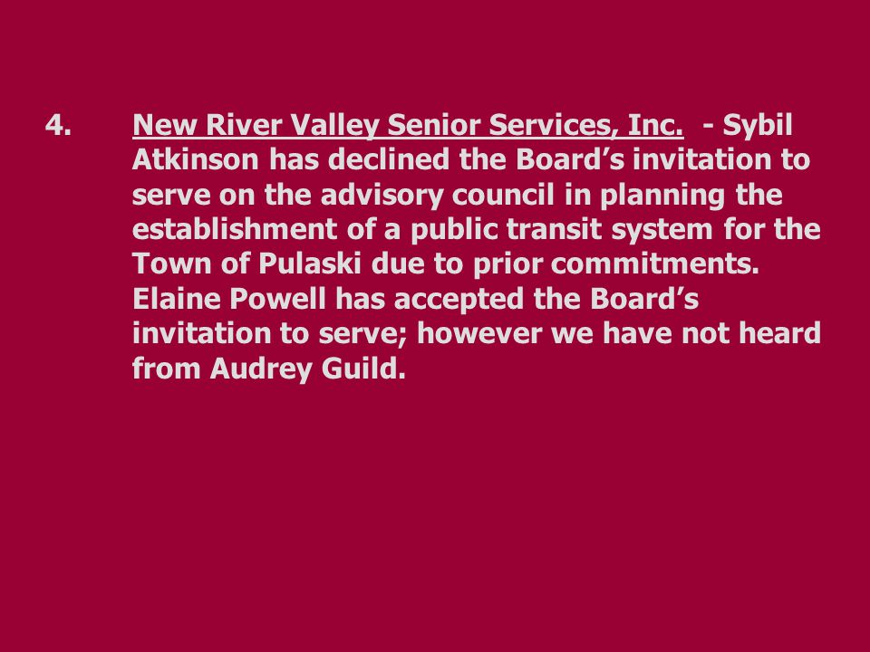 4.New River Valley Senior Services, Inc.