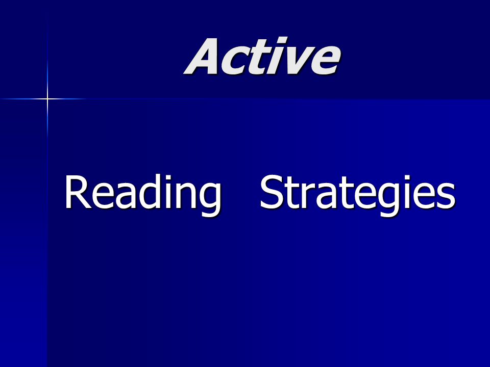 Active ReadingStrategies