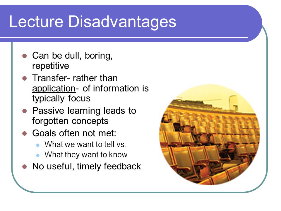 What are the disadvantages of interactive lectures?