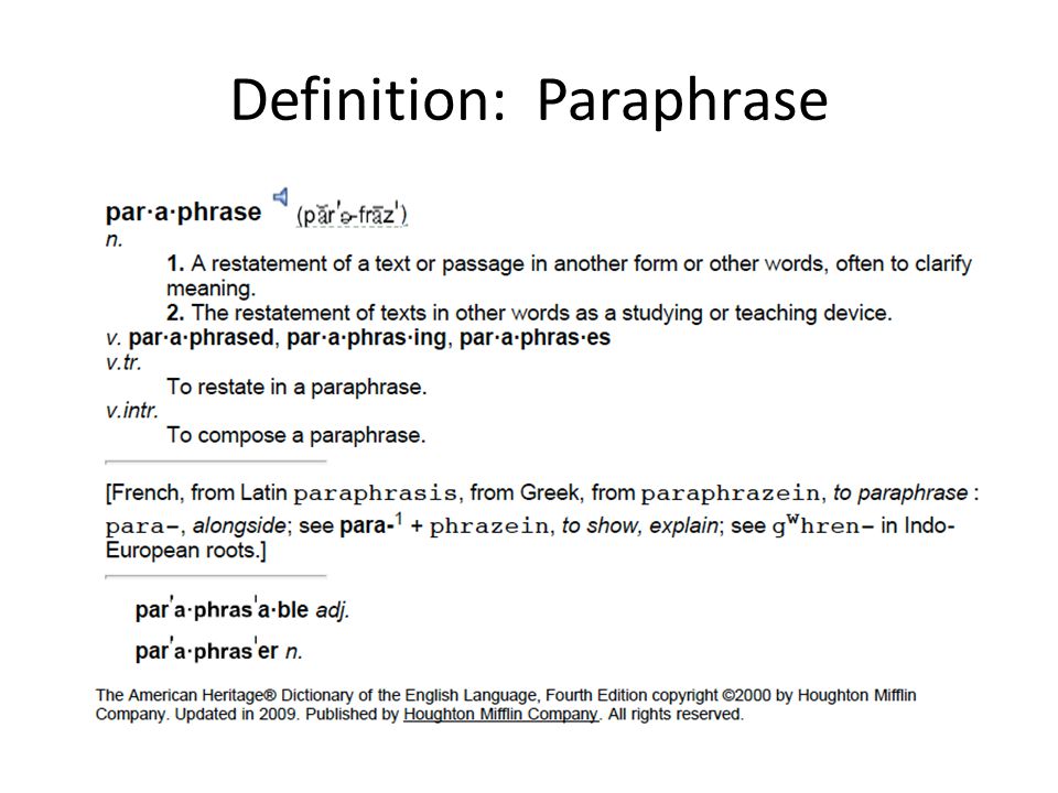 Definition: Paraphrase