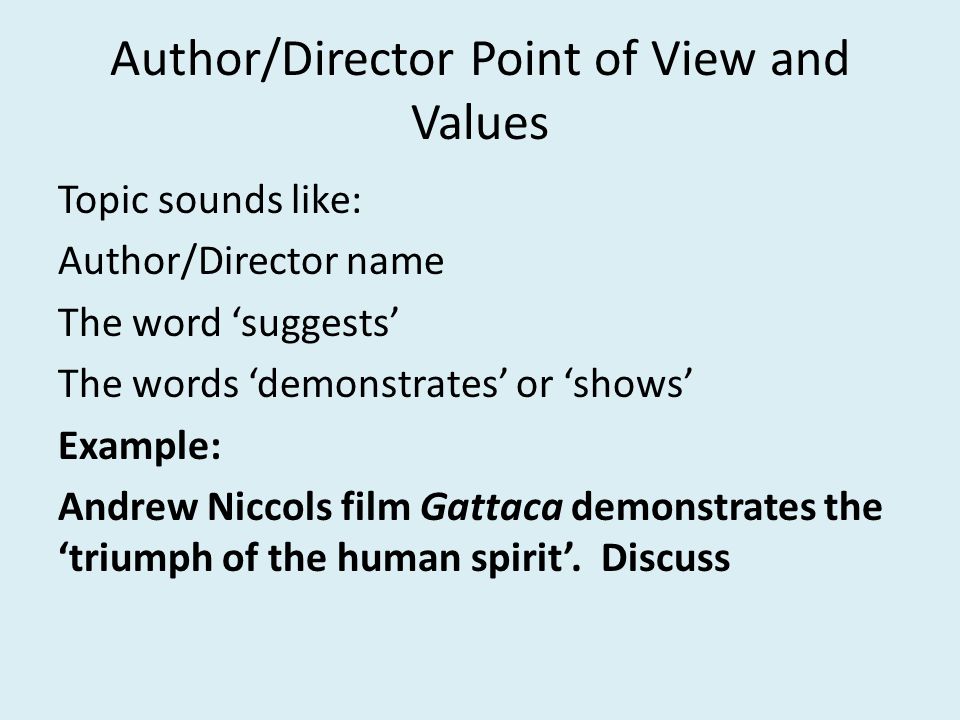 Personal Reflective Essay Example Authordirector Point Of View And Values Topic Sounds Like Authordirector Name 3 Page Essay Example also An Essay Structure Gattaca Text Responsetopic Types Or What The Topic Is Asking You To F Scott Fitzgerald Essays