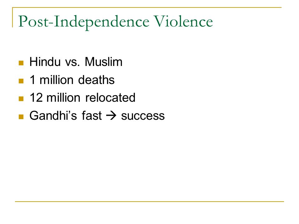 Post-Independence Violence Hindu vs.