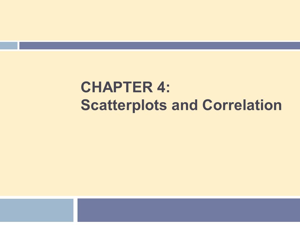 CHAPTER 4: Scatterplots and Correlation