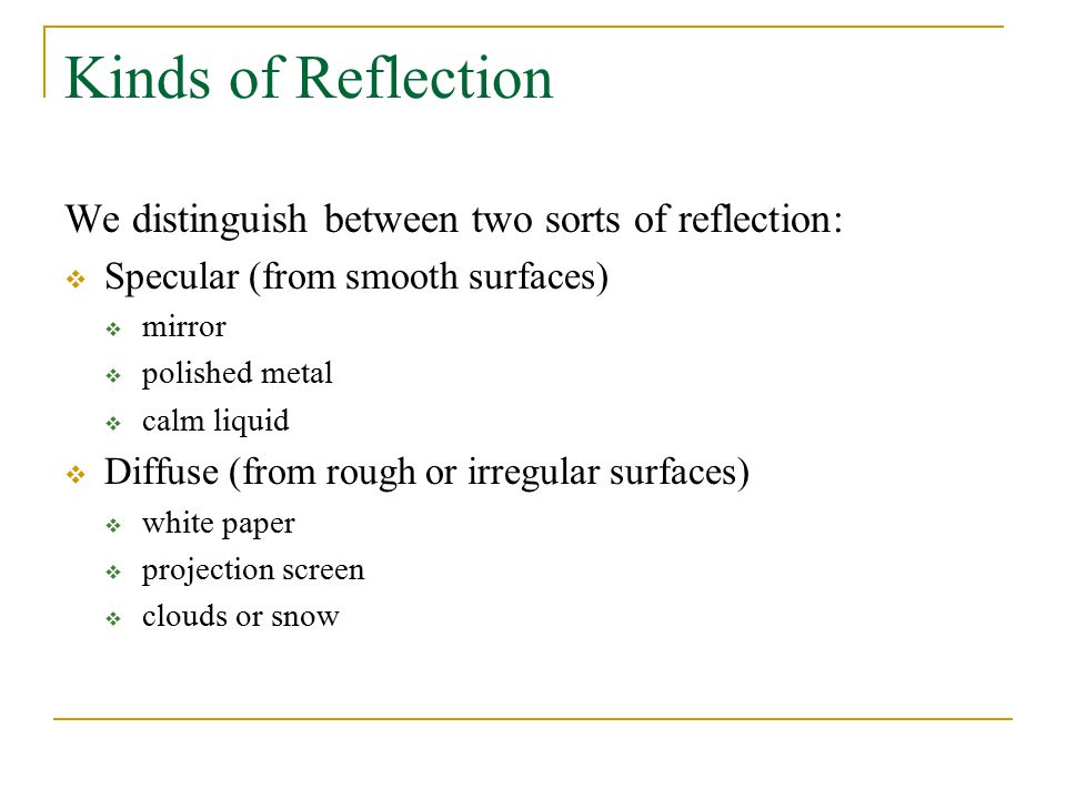 kinds of reflection