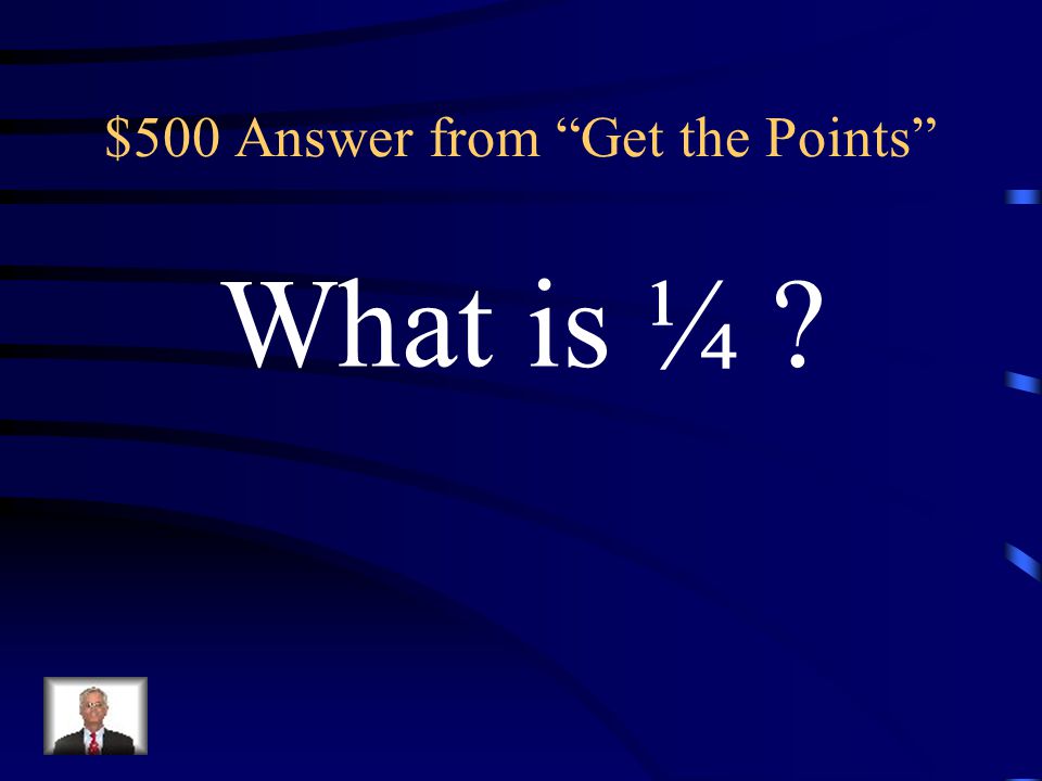 $500 Question from Get the Points The slope of the line containing the points (6, 25) and (18, 28)